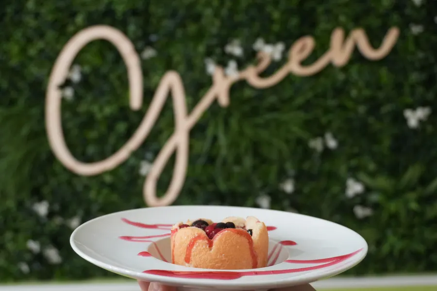 Dolce ai frutti di bosco con coulis di lamponi